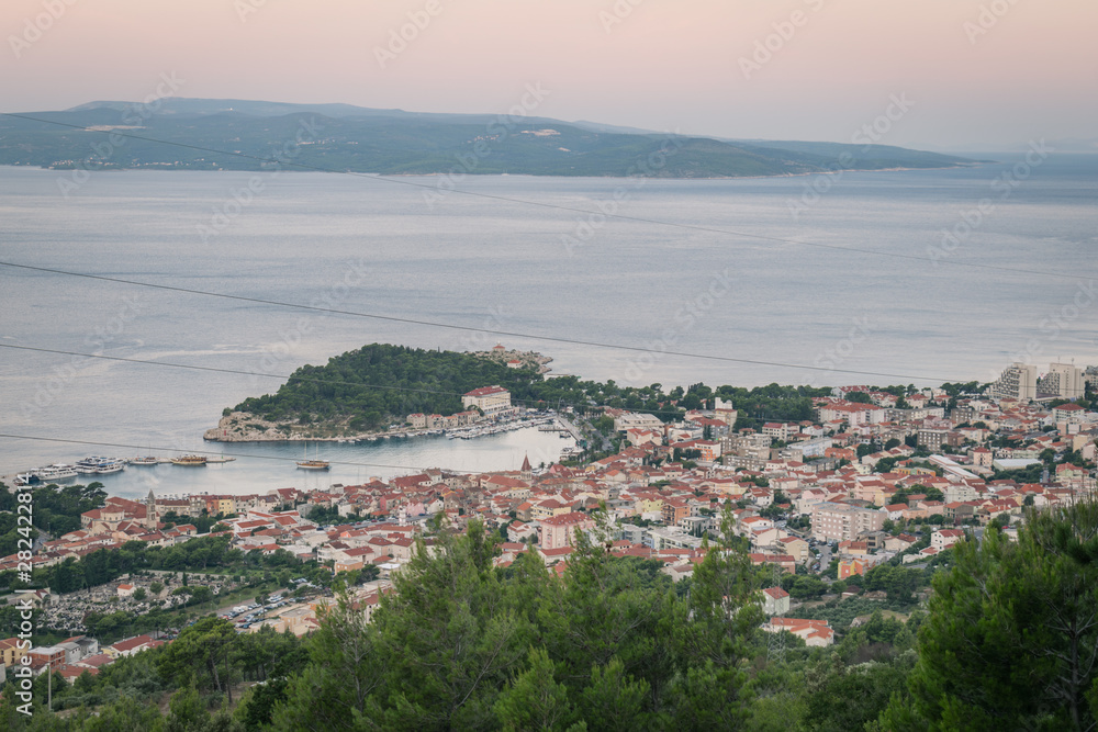 panoramic view of the city of makarska croatia