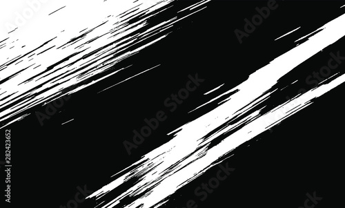 Vector brush srokes texture. Distressed uneven texture. Grunge background. Abstract vector illustration. Overlay to create interesting effect and depth. Black isolated on white background. EPS10.