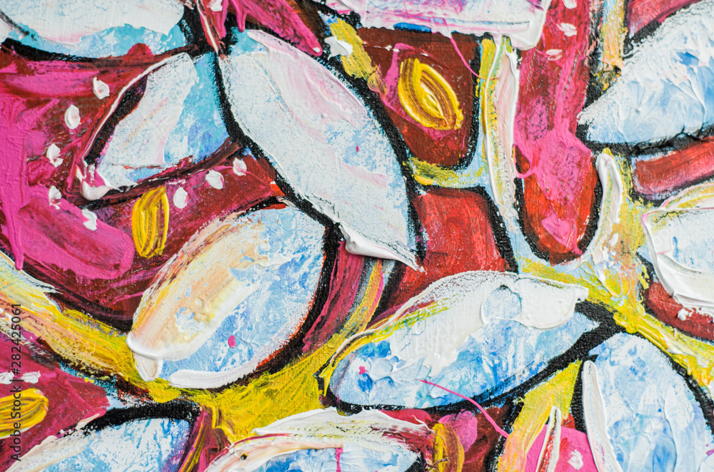 Fototapeta premium Hand drawn acrylic painting. Abstract art background. Acrylic painting on canvas.