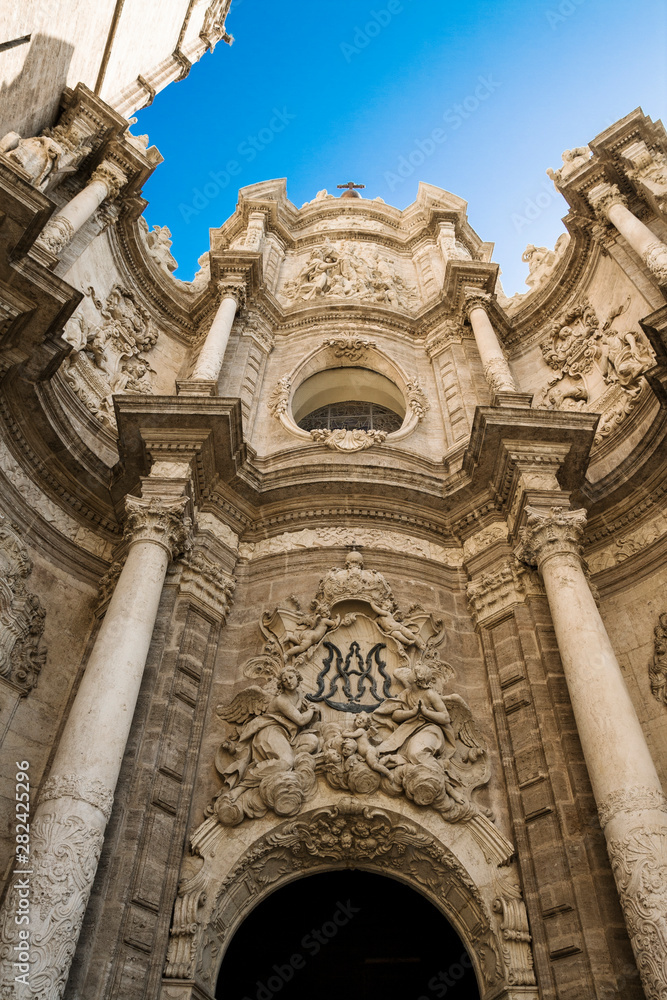 Valencia Cathedral, Spain - Valencia - La Plaza De La Reina - Square Reina  Baroque, Romanesque and gothic style.