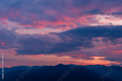 Beautiful mountain summer evening sunset landscape Lake Baika