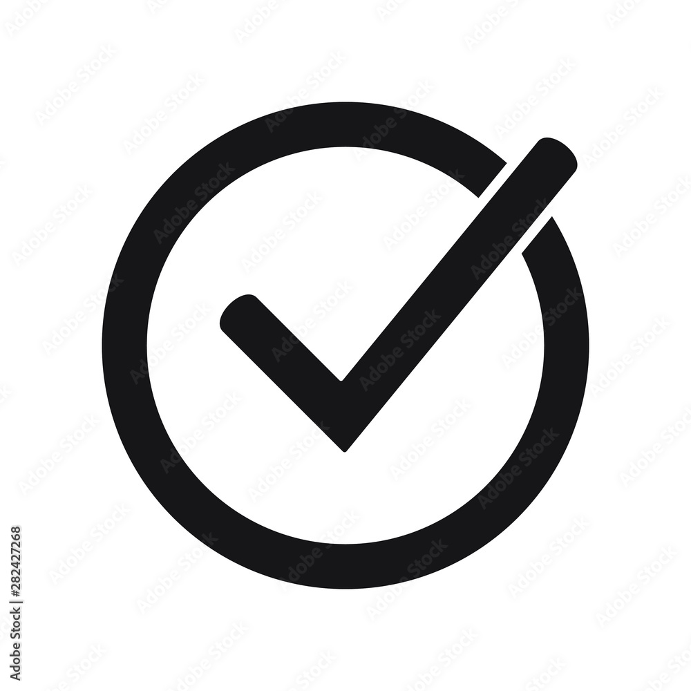 Tick icon vector symbol, checkmark isolated on white background, checked icon or correct choice sign, check mark or checkbox pictogram Tick icon vector symbol, checkmark isolated on white background, checked icon or correct choice sign, check mark or checkbox pictogram