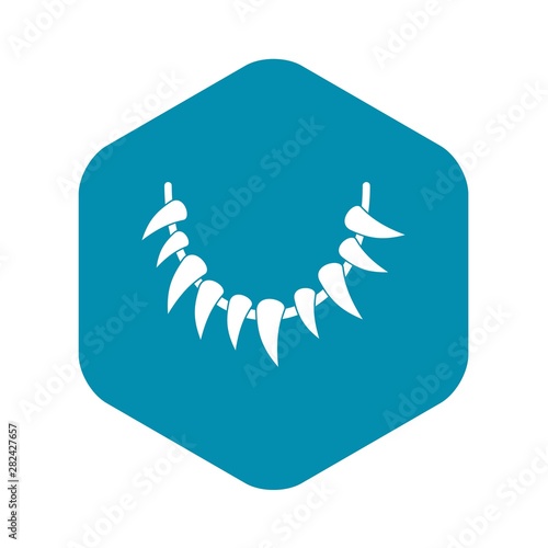 Tooth necklace icon. Simple illustration of tooth necklace vector icon for web