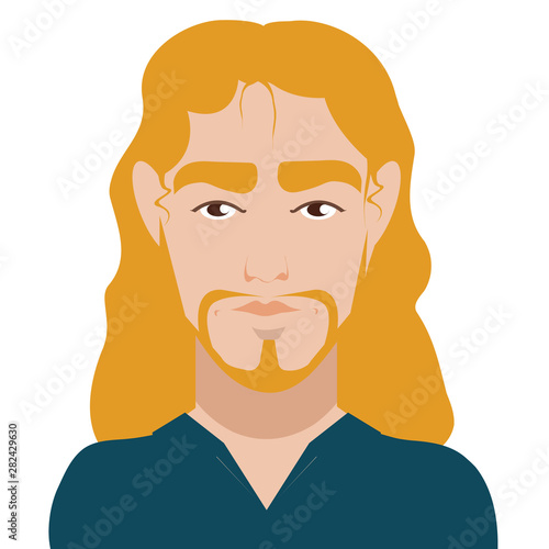 man with a long blonde 