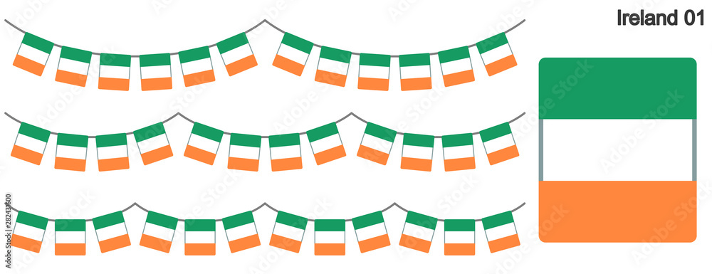 Obraz premium アイルランドの国旗のガーラーンド ベクターデータ（bunting garland）