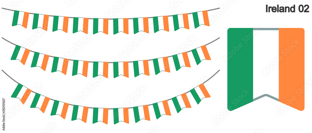 Obraz premium アイルランドの国旗のガーラーンド ベクターデータ（bunting garland）