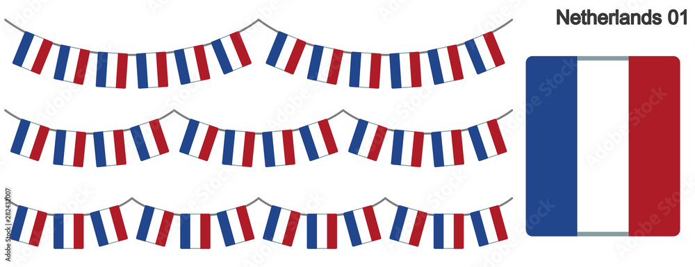 Obraz premium オランダの国旗のガーラーンド ベクターデータ（bunting garland）