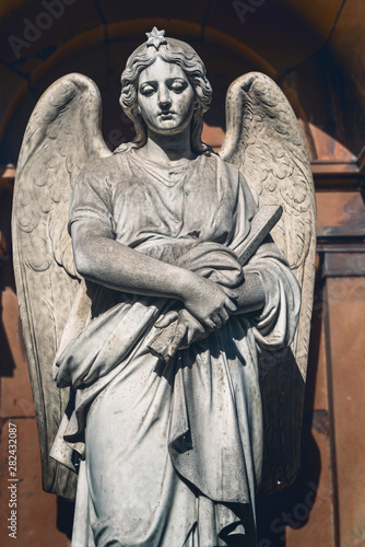 sad angel sculpture. Unknown artist of the 19th century.