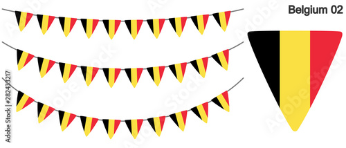 ベルギーの国旗のガーラーンド　ベクターデータ（bunting garland）