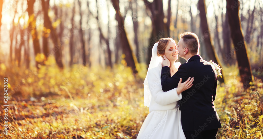 Young wedding couple enjoying romantic moments Young wedding couple enjoying romantic moments