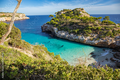 Beach in the Islas Baleares. Beautiful turquoise sea in paradise summer paradise. Tourist beach in may the island nature in the middle of the blue ocean © Daniel Rodriguez