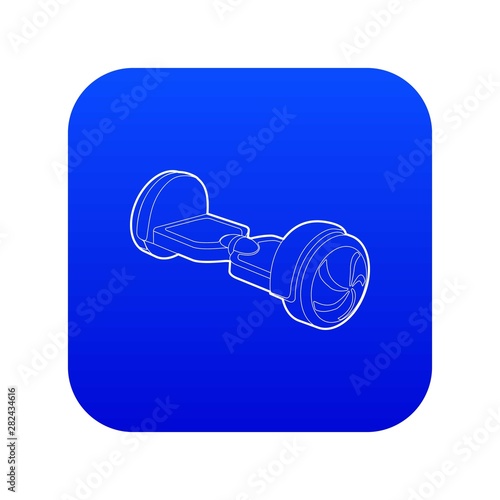 Small segway icon blue vector isolated on white background