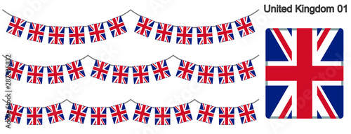 イギリスの国旗のガーラーンド　ベクターデータ（bunting garland）