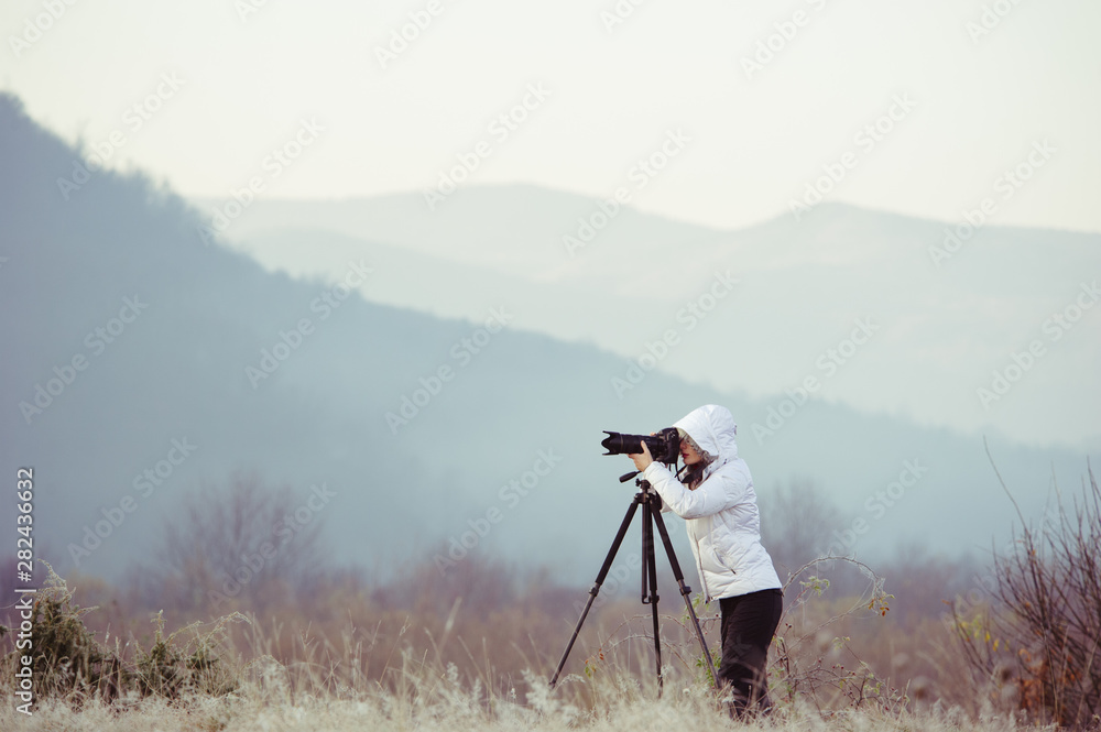 custom made wallpaper toronto digitalphotographer with camera and tripod outdoor taking landscape picture
