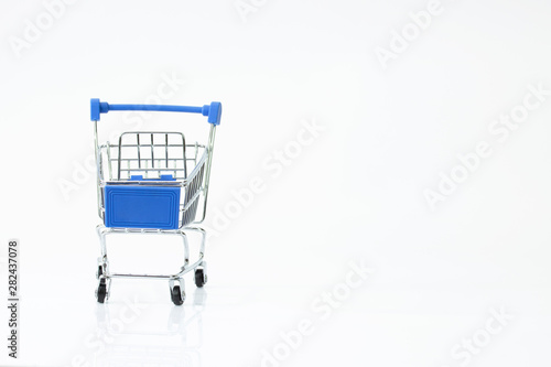 supermarket cart isolated on white background