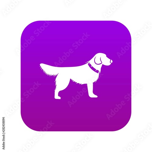 Dog icon digital purple for any design isolated on white vector illustration