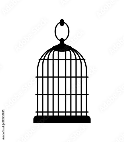 Empty birdcage isolated. cage for brid. vector illustration