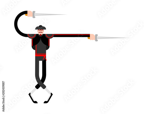 Matador isolated. Bullfighter cartoon. Bullfight vector illustration