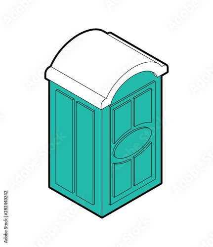 Portable toilet isolated. WC Street palstic vector illustration