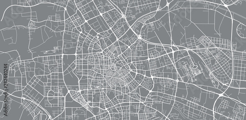 Urban vector city map of Tianjin, China