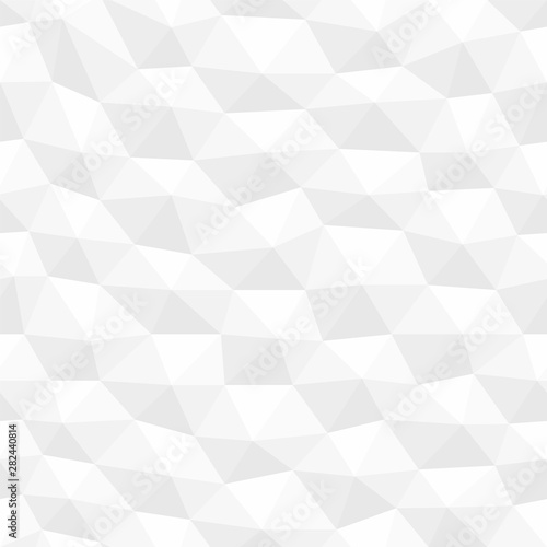White distorted seamless hexagonal texture. Decorative geometric polygons pattern. Abstract 3d background
