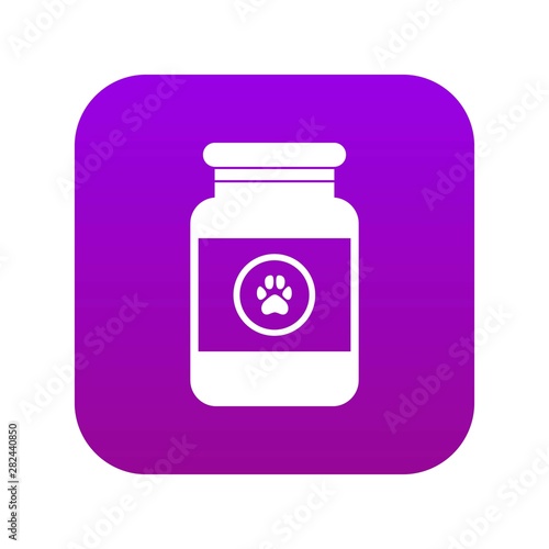 Treatment solution for animals icon digital purple for any design isolated on white vector illustration