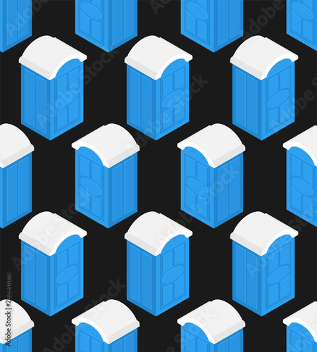 Portable toilet pattern seamless. WC Street palstic background. vector texture