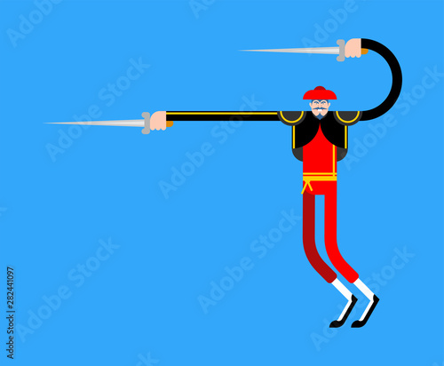 Matador isolated. Bullfighter cartoon. Bullfight vector illustration