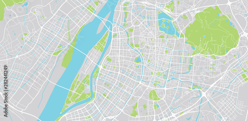 Urban vector city map of Nanjing  China