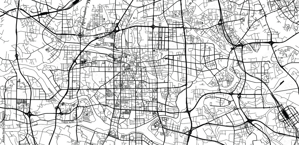 Urban vector city map of Foshan, China