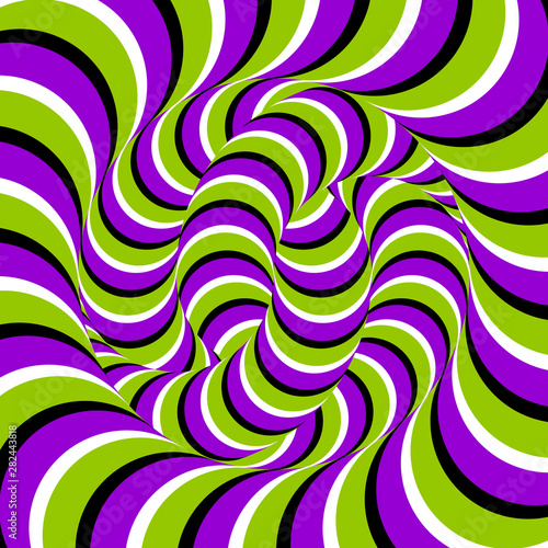 Ball of snakes. Spin illusion.