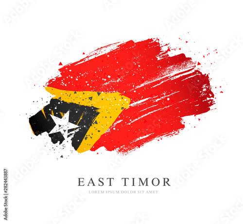 Flag of East Timor. Vector illustration on a white background.