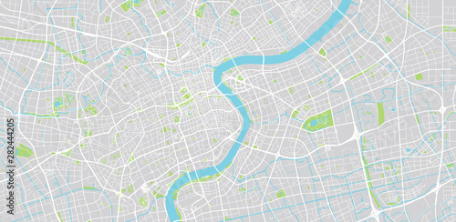 Canvas Print Urban vector city map of Shanghai, China
