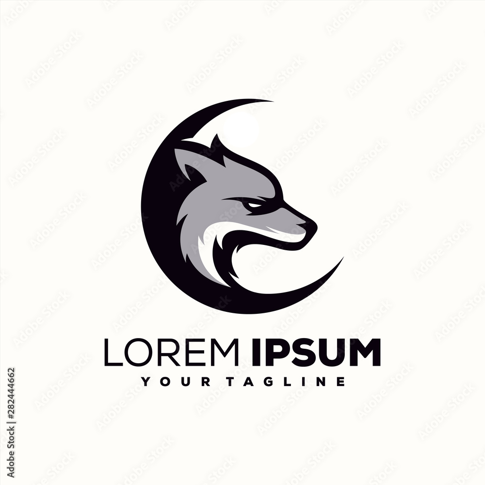 awesome moon fox logo design awesome moon fox logo design
