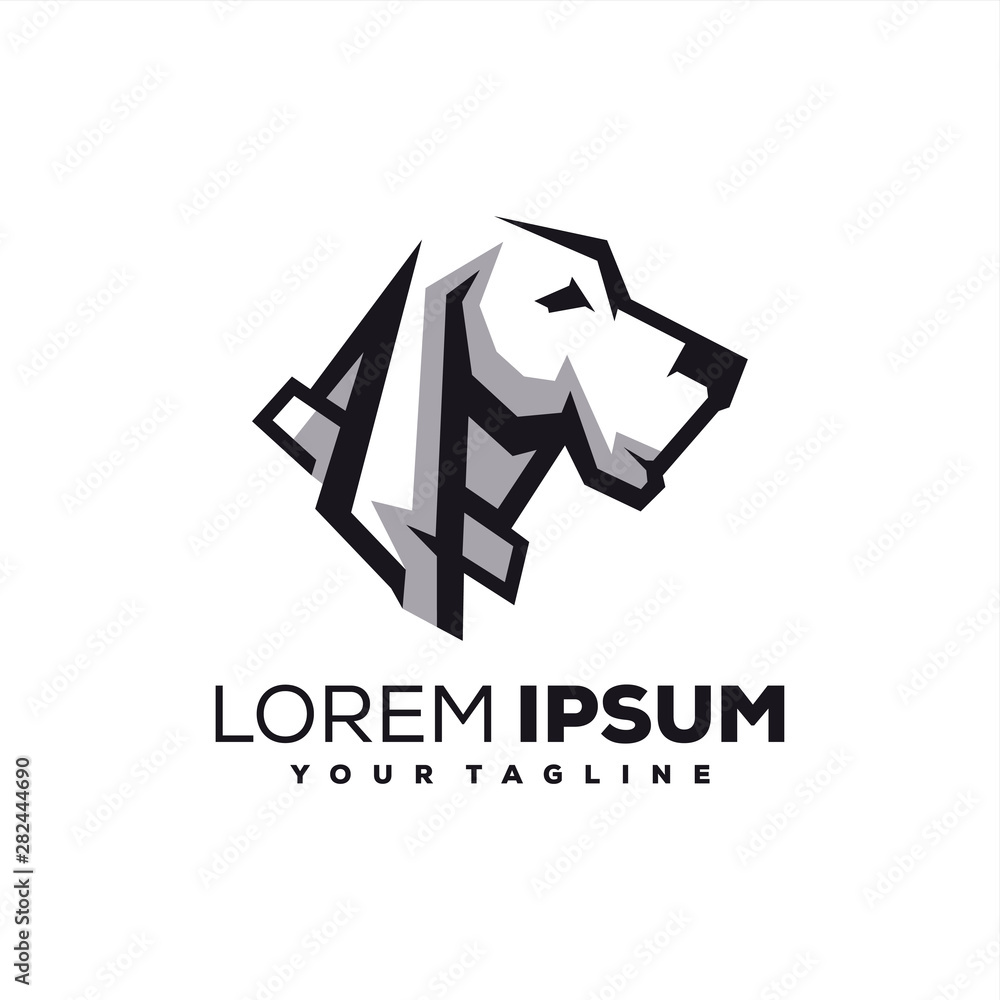 awesome black white dog logo awesome black white dog logo