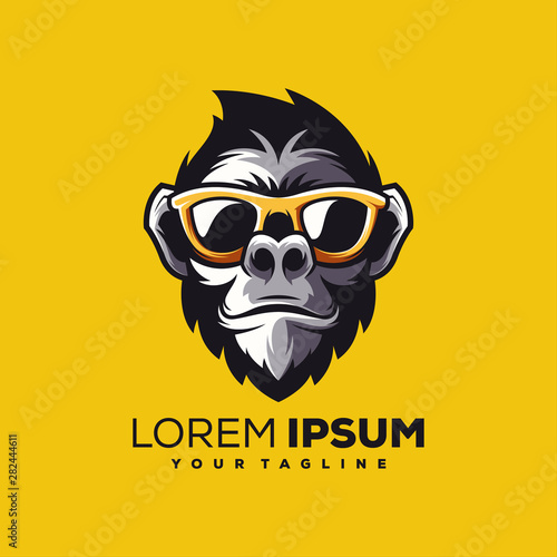 awesome cool monkey logo design