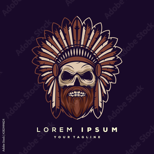 awesome skull indiana logo design