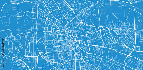 Fényképezés Urban vector city map of Tianjin, China