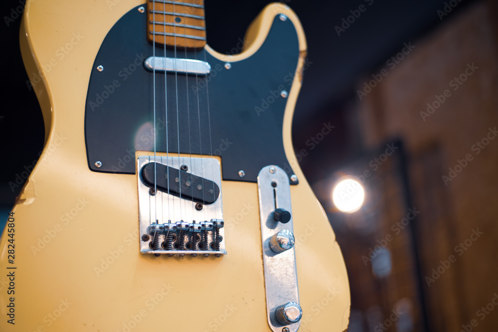 Naklejka premium Cool vintage Retro guitar style close up