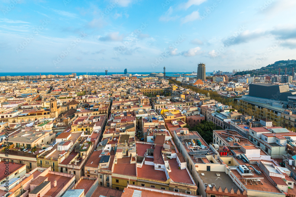 Obraz premium Barcelona from Santa Maria del Pi church, Spain