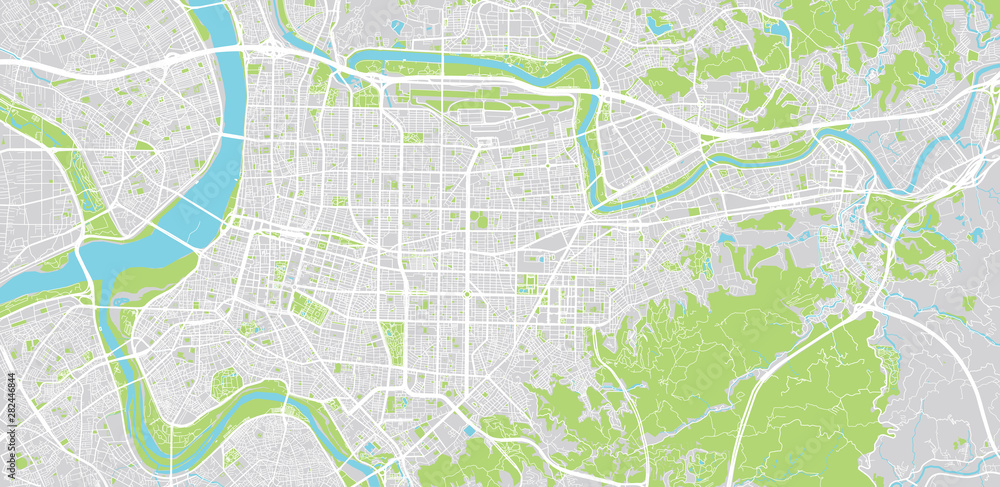 Fototapeta premium Mapa miasta wektor miejskich Tajpej, Chiny