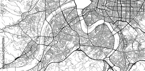 Canvas Print Urban vector city map of New Taipei, China
