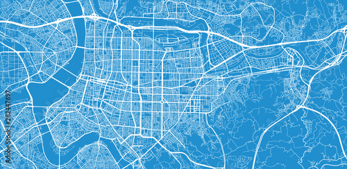 Canvas Print Urban vector city map of Taipei, China