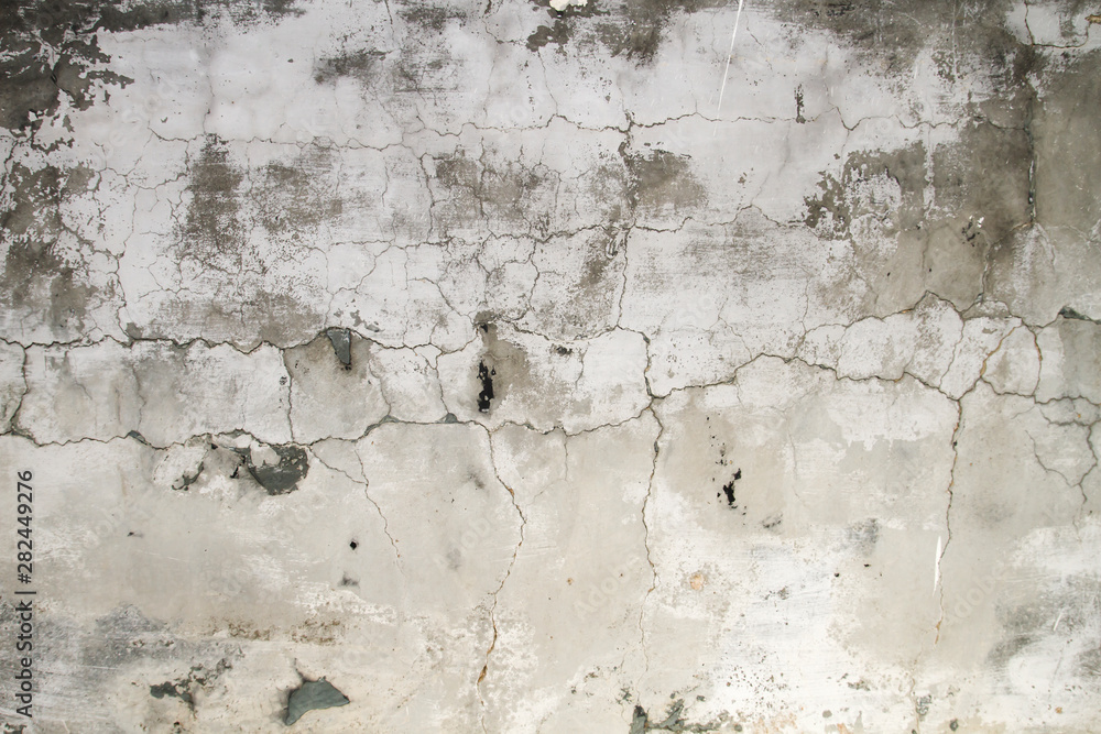 Detail of old distressed cracked wall