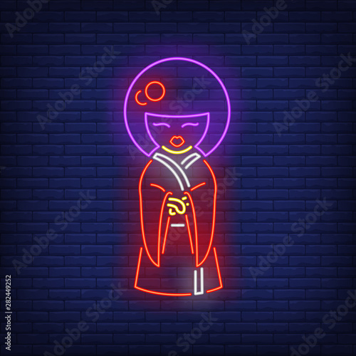 Geisha in kimono neon sign