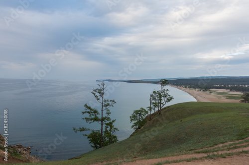 Olkhon island, Khuzhir village, June 2019, view of Lake Baikal on a cloudy day photo