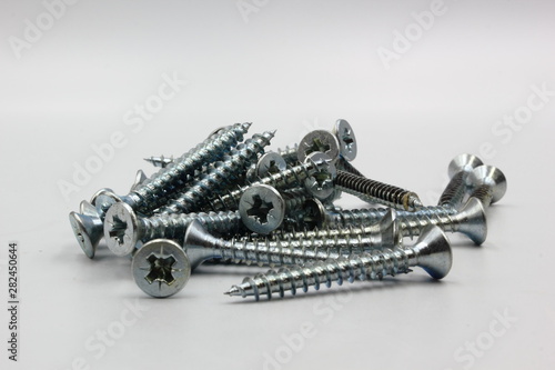 screws isolated on white background photo