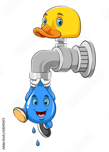 A drop of water hanging from a faucet