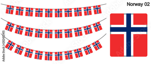 ノルウェーの国旗のガーラーンド　ベクターデータ（bunting garland）