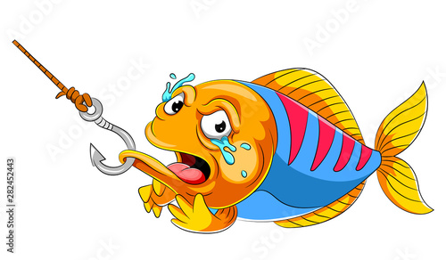 Crying fish on fish hook